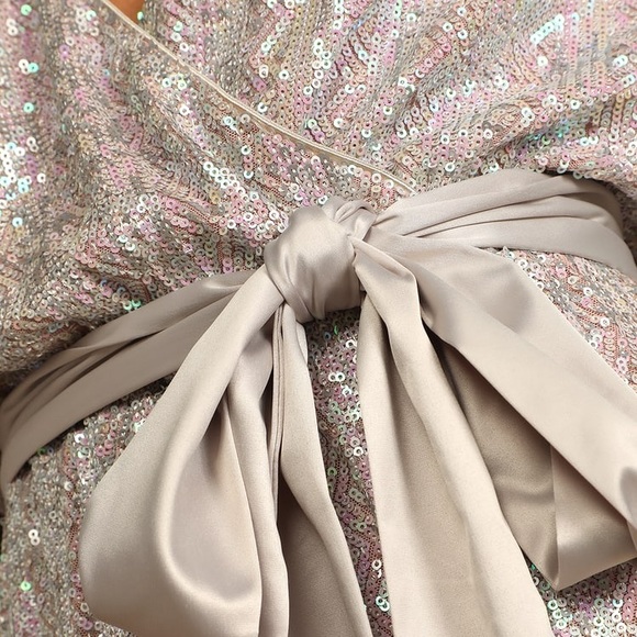 “More Than Magical Pink Iridescent Sequin Long Sleeve Romper” from Lulu’s - Picture 5 of 7